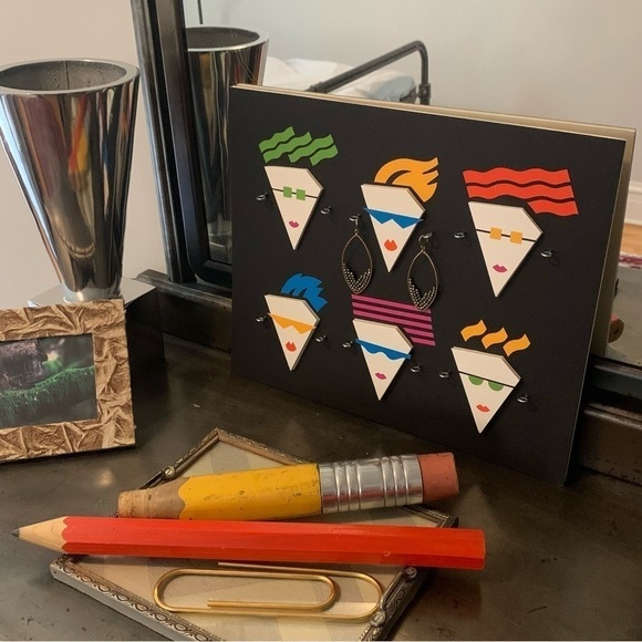 Vintage 80s Deco Pop Art Earring Holder - Picture 1 of 8